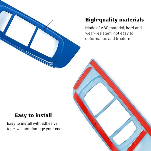 Miniatura 5 de Voodonala Cubierta del panel de elevación de ventana para Dodge Challenger 2015-2023, accesorios para Dodge Challenger 2015-2023 (2 unidades, juego,