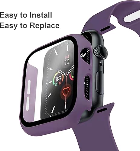 Vista 64 de Correa de silicona deportiva y funda con protector de pantalla para Apple Watch Series 11, Series 10, Series 9, Series 8, Series 7, Series 6 SE