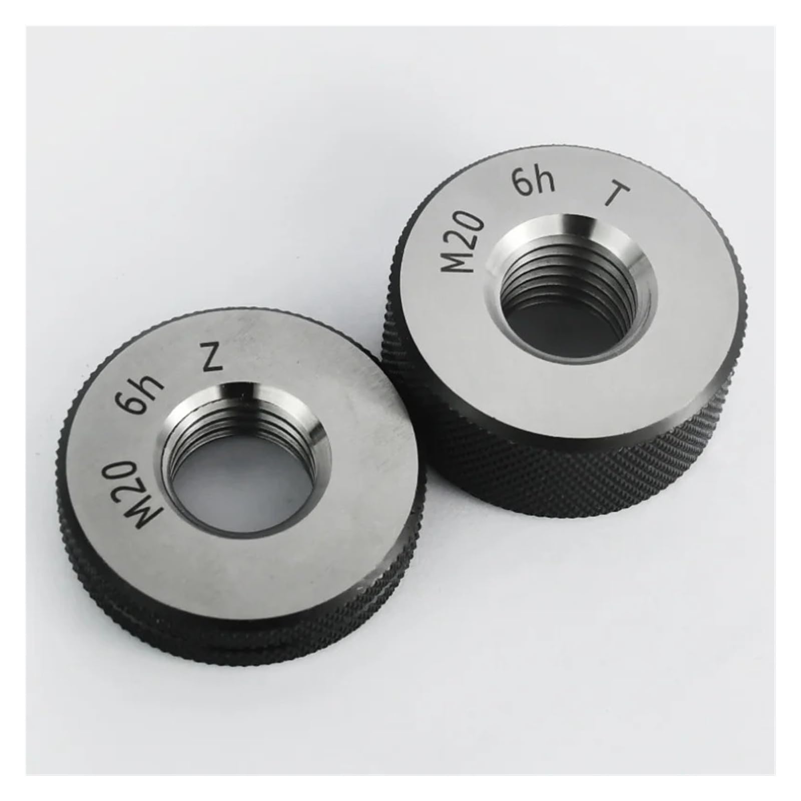 Calibre de anillos para roscas, Paquete de 2 calibres anillo rosca diente fino métrico 7 h for M18 y M20 con paso 1-2,5 mm(M18x1.5-7h)