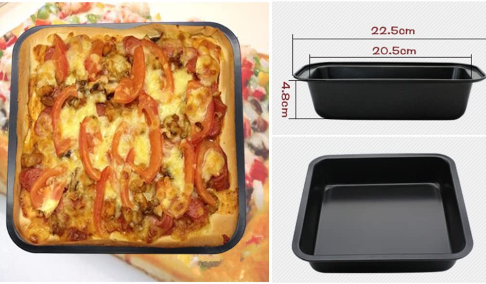 Naczynia do pieczenia 5-częściowy zestaw patelni do pieczenia ze stali węglowej piekarnik domowe ciasto ciastka pizza blacha do pieczenia naczynie narzędzie kuchenne forma do pieczenia - czarna
