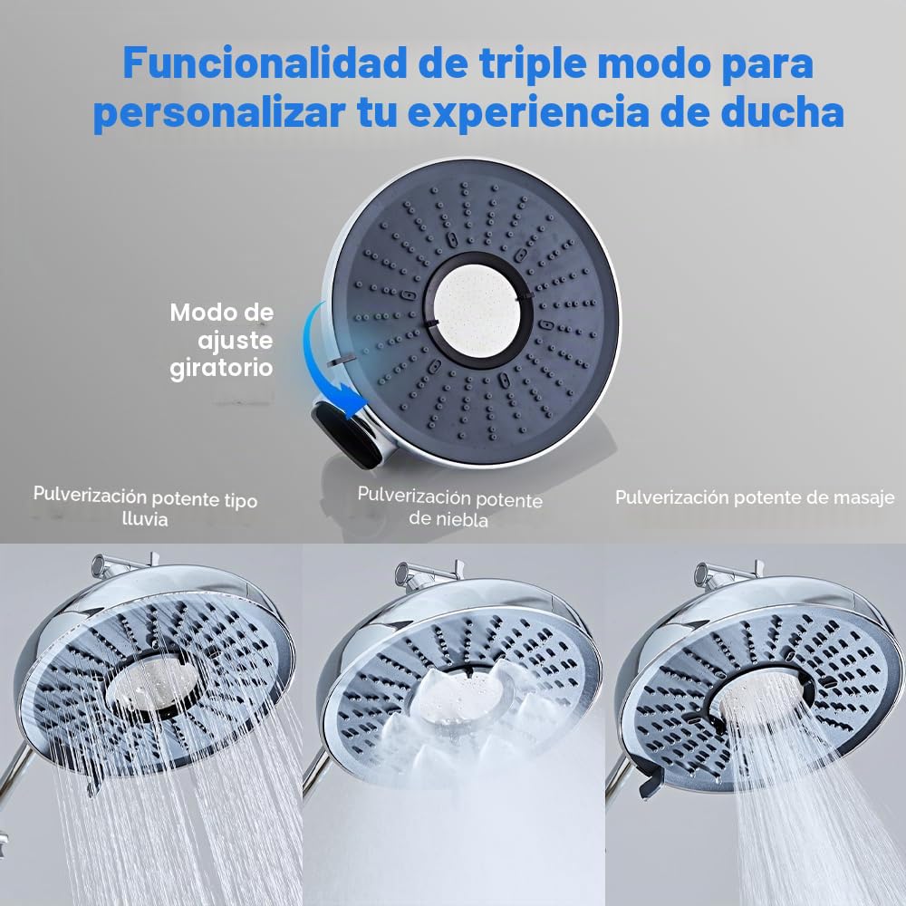 Cabezal de ducha filtrado de 8 pulgadas, cabezal de ducha fijo de alta presión con filtro de 18 etapas para ablandador de agua dura, reduce el cloro y los metales pesados (cromo)