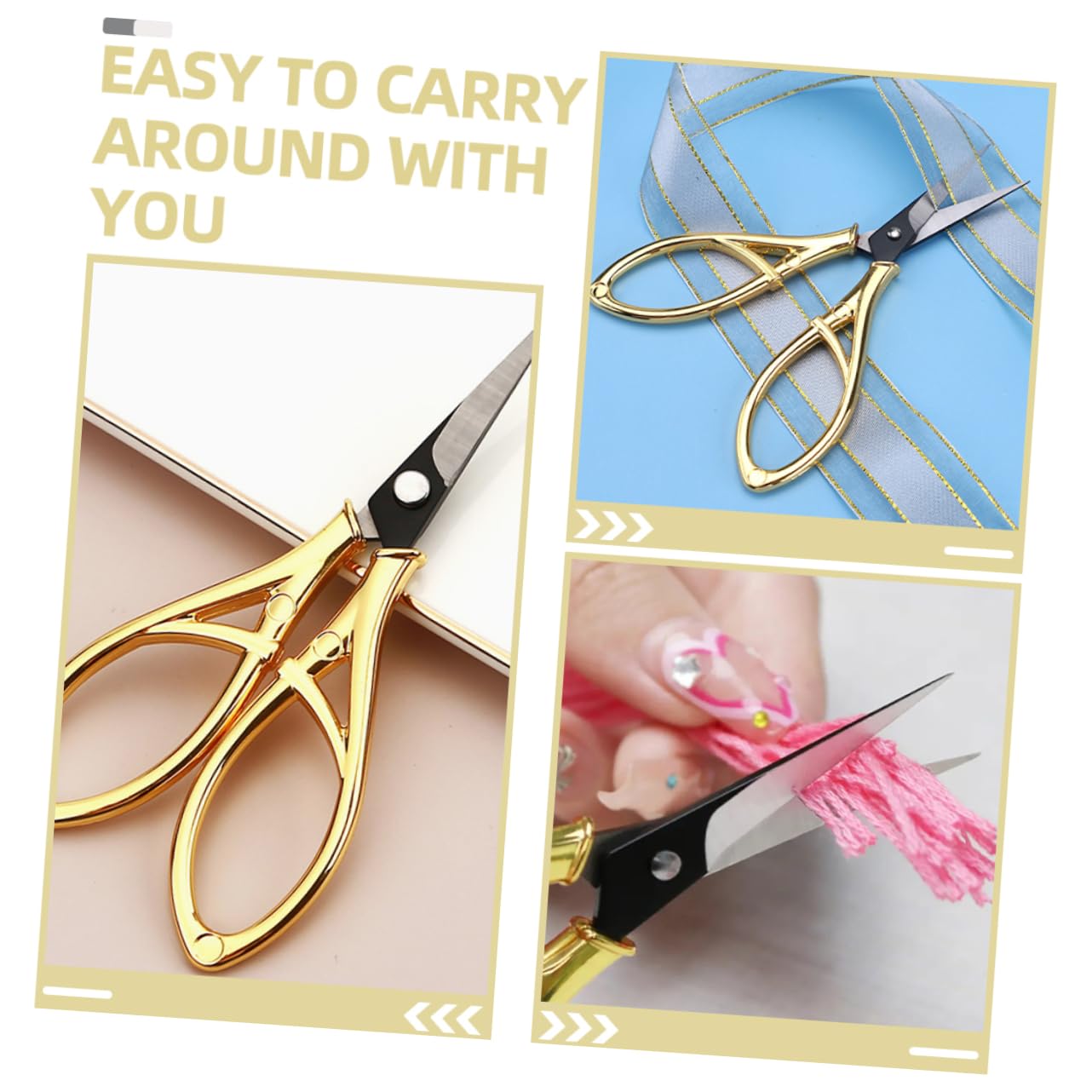 VILLCASE 4 Pezzi forbici da ricamo cucito forbici di dettaglio cucire ago da ricamo embroidery taglierina per tessuti tessuto utensili da taglio artigianali applique Metallo