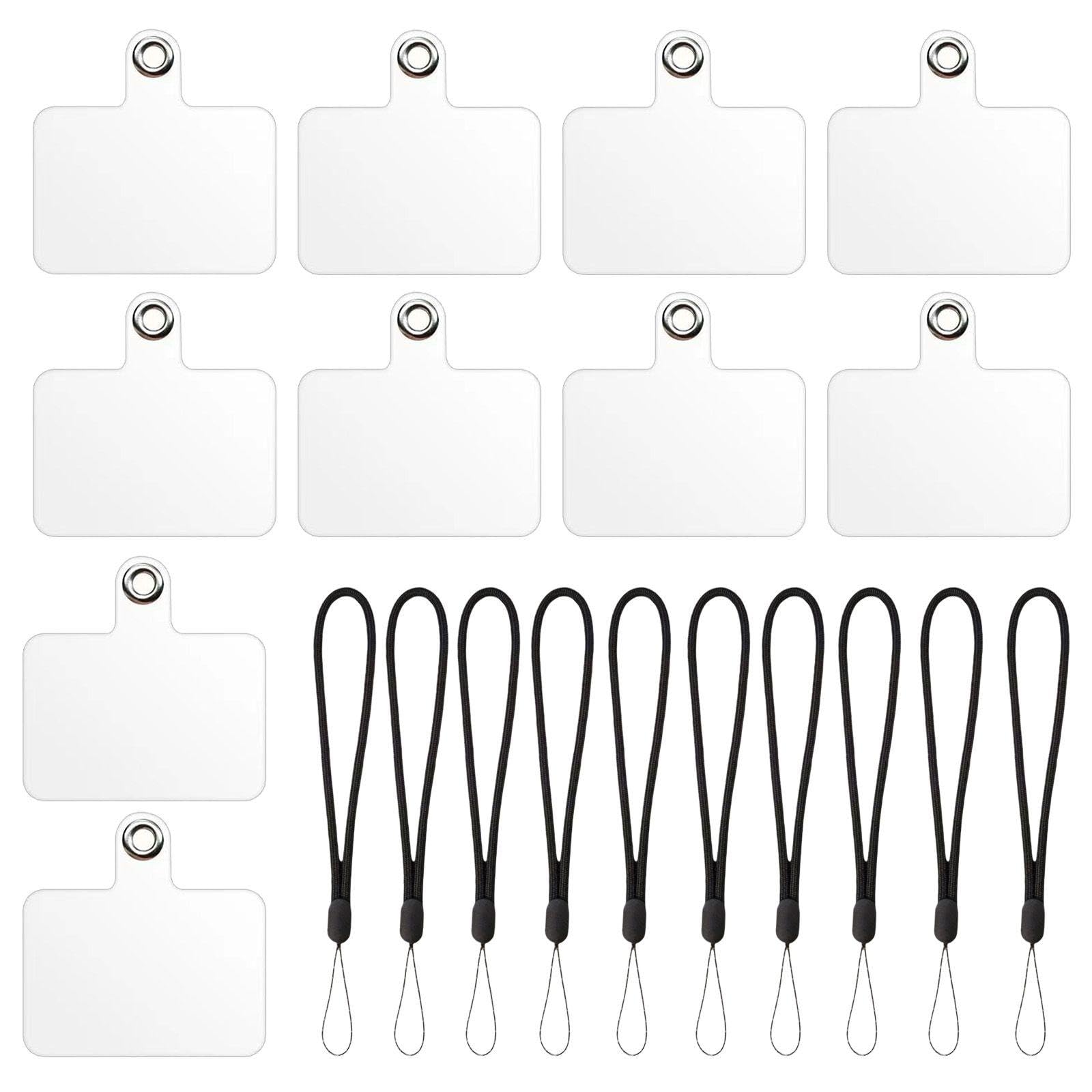 Gdfhbd Transparent Color 10 Pieces Of Mobile Phone Soft Gaskets And 10 Mobile Phone Lanyard, Mobile Phone Lanyard Fixing Piece, Transparent Metal Clip Piece, Creative Nylon Wrist Strap.
