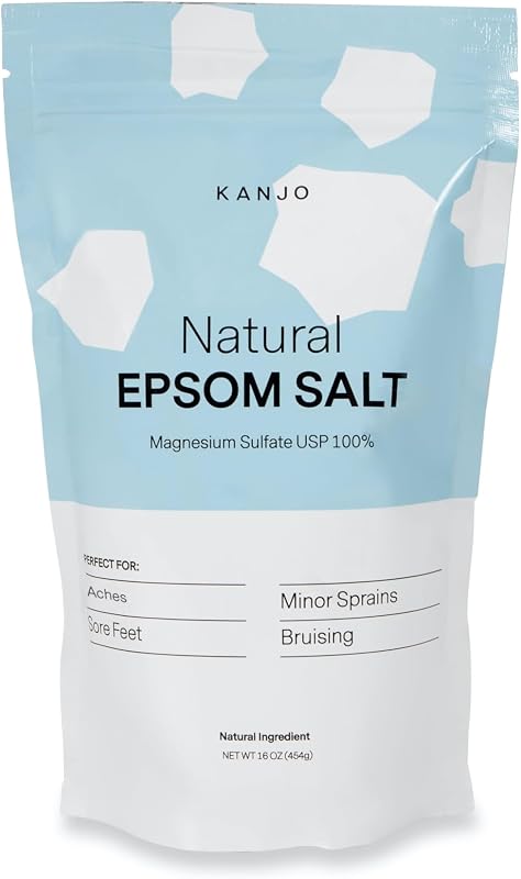 Sal de Epsom Kanjo sem fragrância, sulfato de magnésio, 16 oz