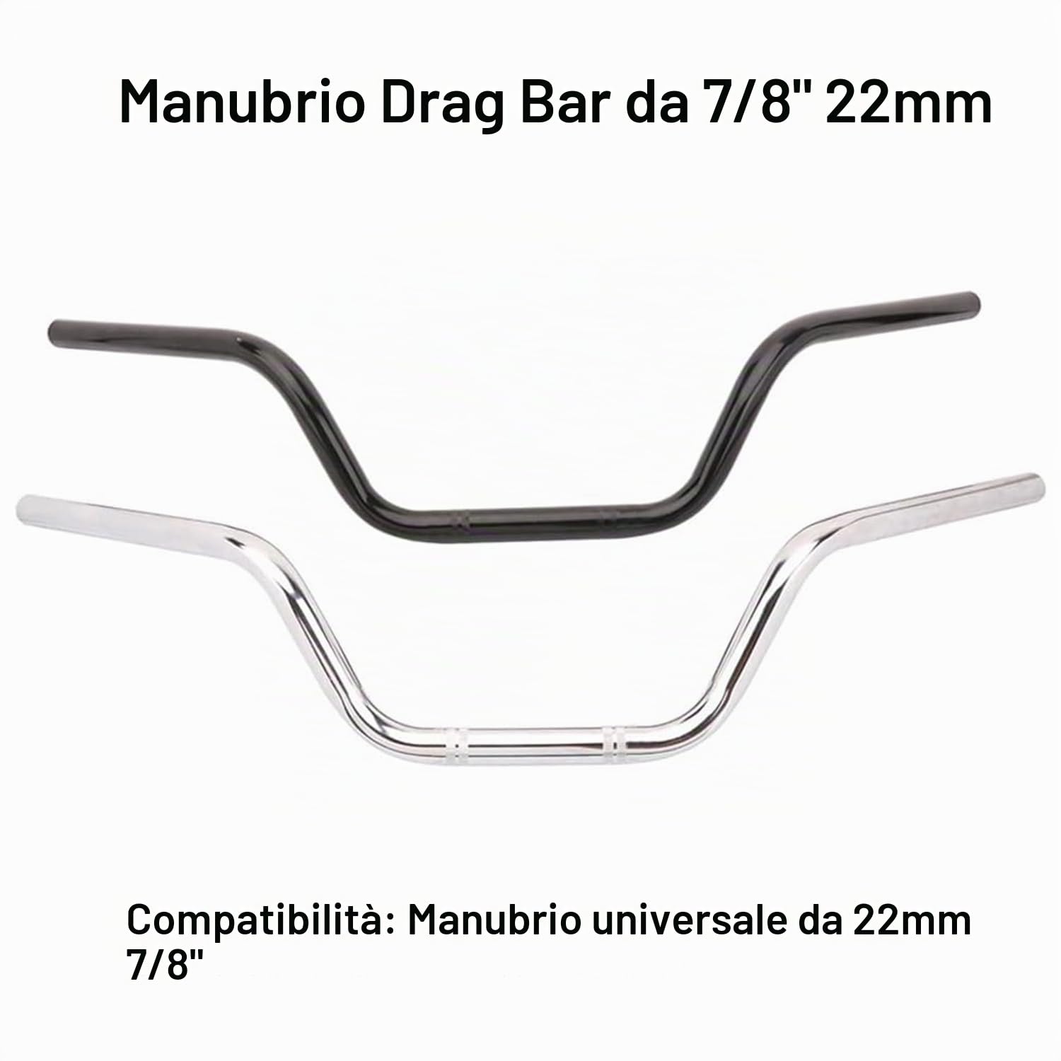 AnXin - Manubrio per moto universale da 7/8" per Harley Sportster XL 883 1200 Custom Chopper Cruiser Bobber Softail Dyna Tour Glide Road CG125