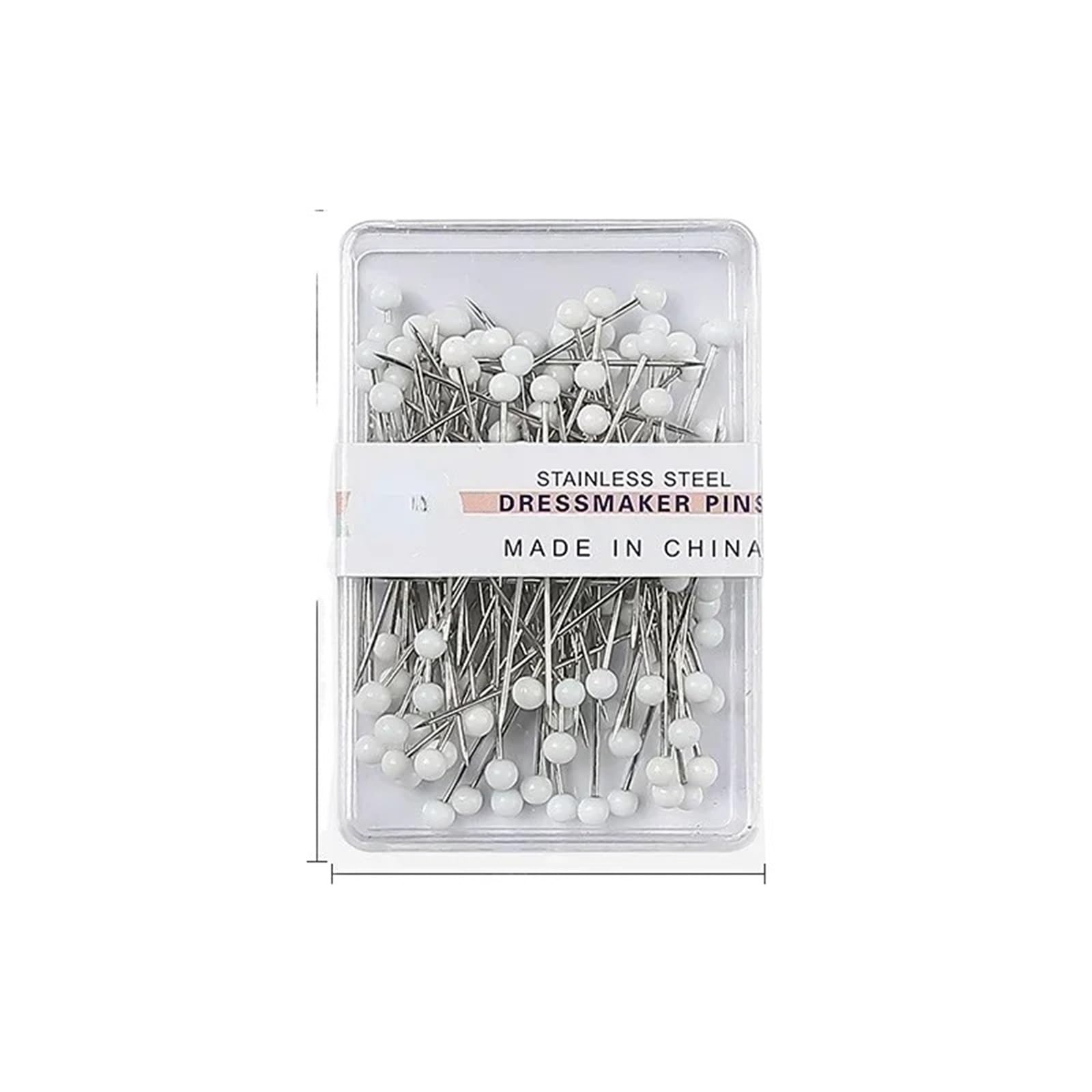 2000 alfileres de cabeza de cristal coloridos, pasadores redondos rectos para costura, accesorios de costura (2000 unidades, blanco)