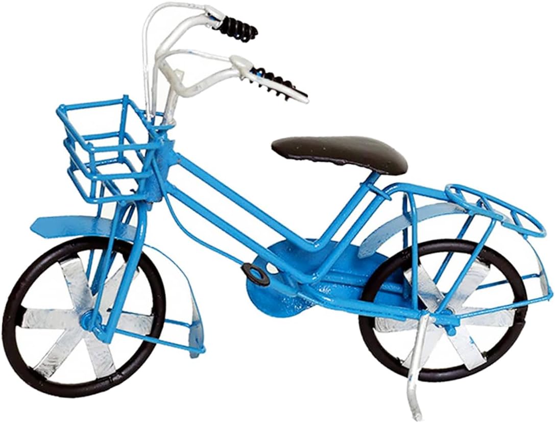 Levemolo Mini Bike Model Sculpture Vintage Iron Bicycle Decor for Home Office Lightweight Miniature Bike Ornament Friends Creative Tabletop Accent