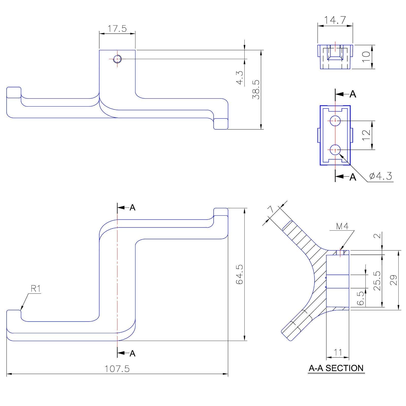 SO-TECH® Moderno Gancio Appendiabiti"BILL" Attaccapanni Gancio Design Cromato opaco (grande)