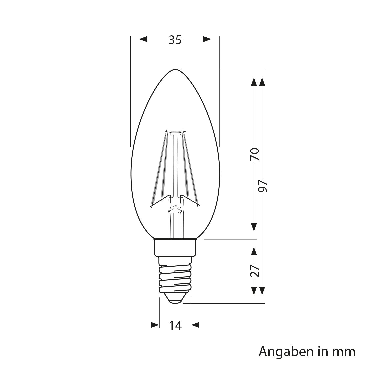 ledscom.de 20 Pieces E14 LED Bulb, Candle, Warm White (2700 K), 3.7 W, 452lm, 452lm (3.7w) / C37 / Light Colour: Warm White, Pack of 20 - Image 4