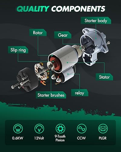 Miniatura 5 de SCITOO Arrancadores aptos para John Deere Farm 425 Lawn 425445 93-On para vehículo utilitario John Deere UTV Gator 6x4 HPX Trail Gator 18012N John
