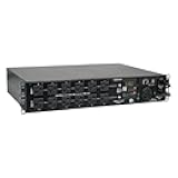 Tripp Lite 2.9kW Single-Phase ATS / Switched PDU, LX Platform Interface, 120V Outlets (24 5-15/20R, 1 L5-30R) 2 L5-30P, 2 10ft Cords, 2U Rack-Mount, TAA (PDUMH30ATNET),Black