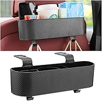 Vista 8 de BELOMI Organizador de Apoyo de Cabeza y Asiento Trasero para Coche con Portavasos, Caja de Almacenamiento Colgante con Ganchos, Compartimento