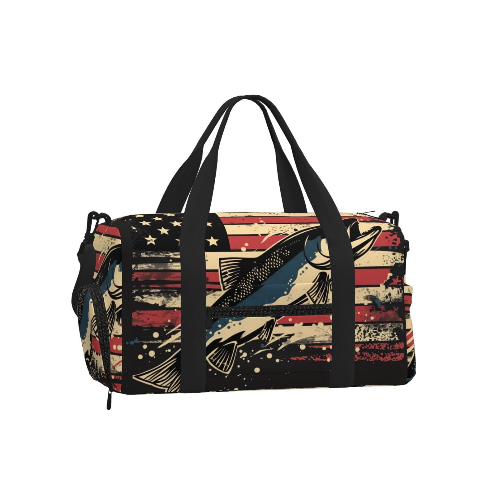 Sac de sport drapeau américain 45cm avec compartiment chaussures - 8
