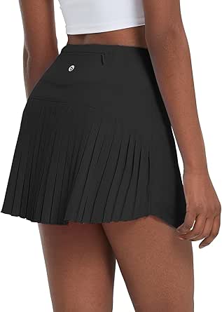 Baleaf Women's Pleated Tennis Skirt Golf Skorts High Waisted Lightweight Athletic Shorts with Pockets