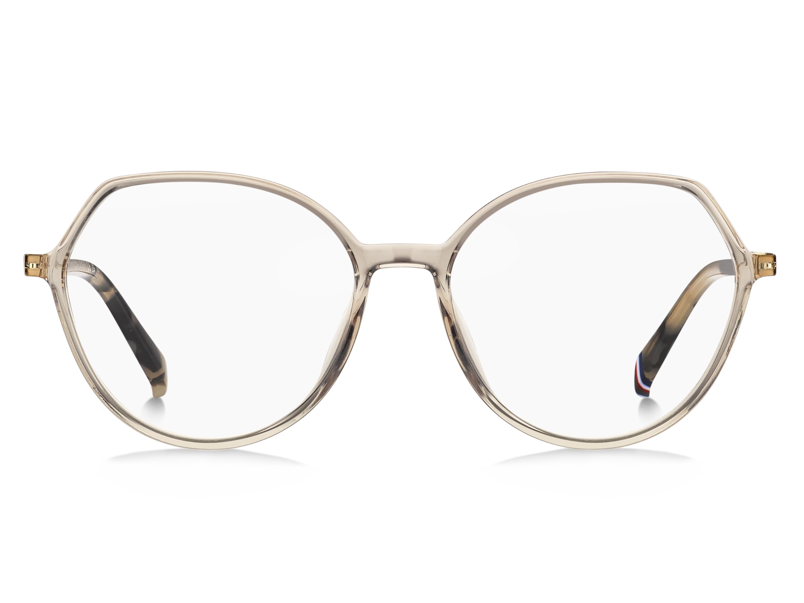 Tommy Hilfiger Brille mit Sehstärke für Damen optional mit Sonnenbrillentönung oder Blaulichtfilter, Rund, gefertigt aus Nylon (inklusive Brillenetui)