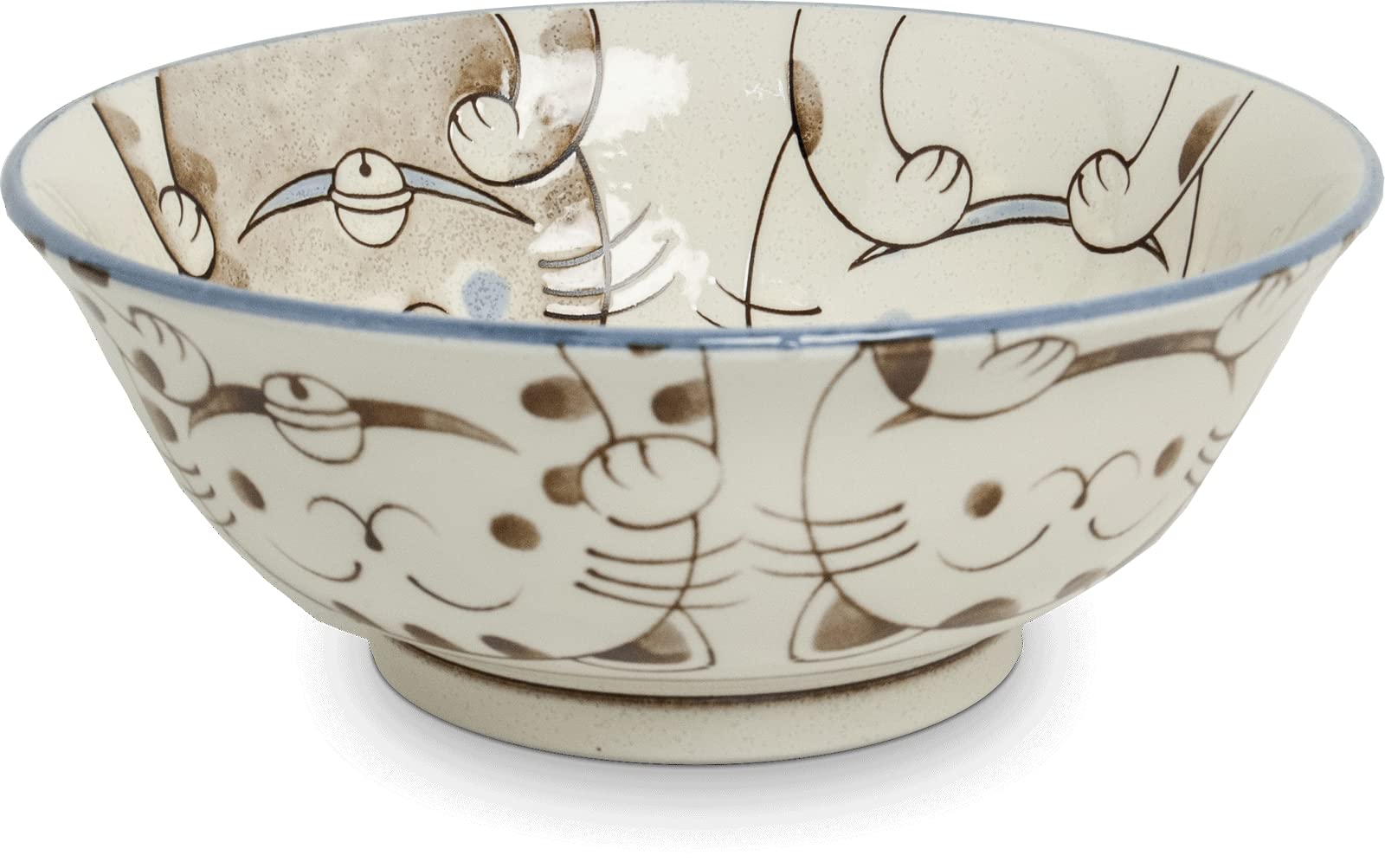 Set par 2 - Japonais - Bols Ramen - Chat porte-bonheur - Ensemble de bols - Plat de service - Bol à salade - Bol à saladier - Bol à fruits - Bol à nouilles - Bol à soupe - Poke bowl - Bol à Ramen -