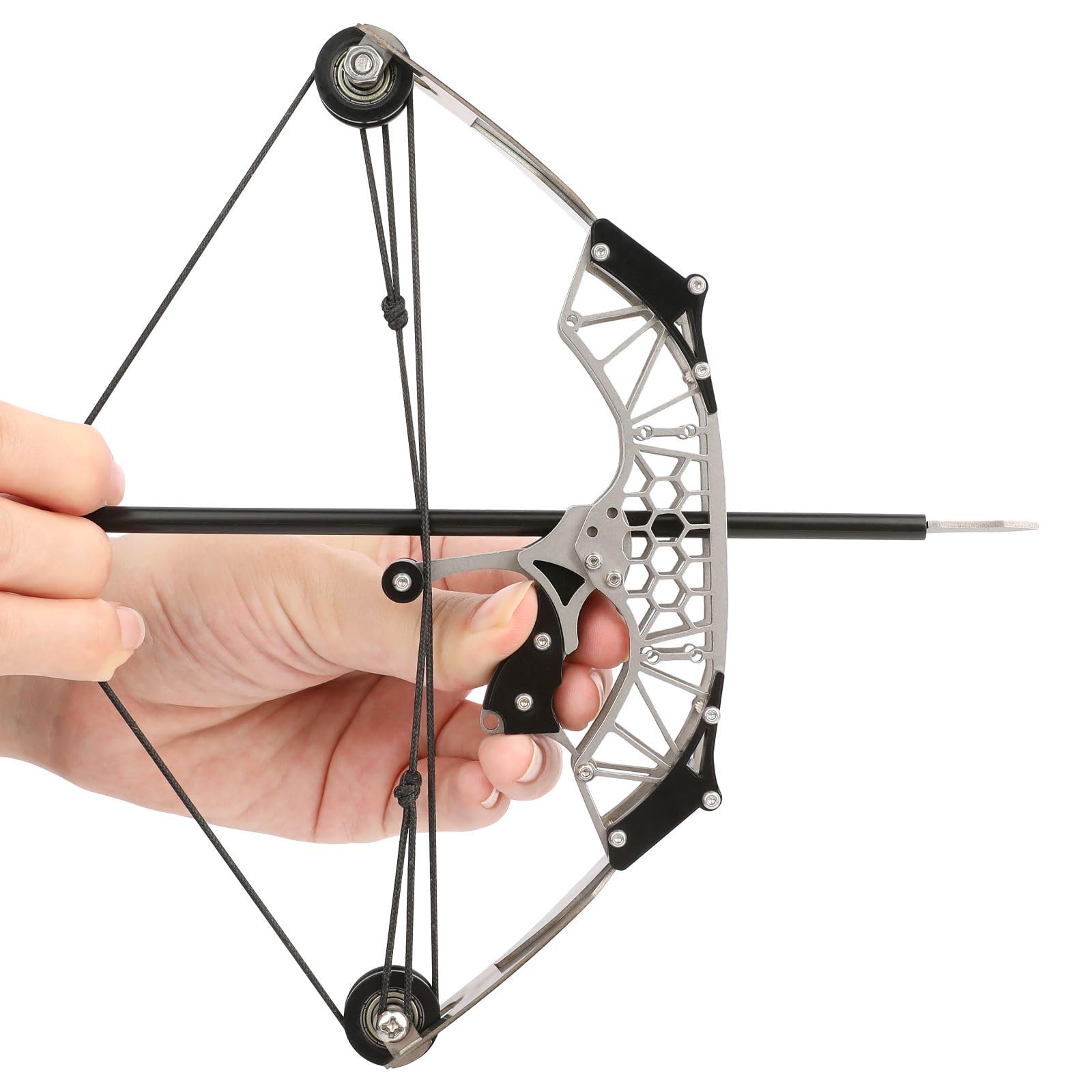 Bogenschießen Mini Compound-Bogen und Pfeil Set Adult Pocket Bow Edelstahl Bogen Set für Rechts- und Linkshänder