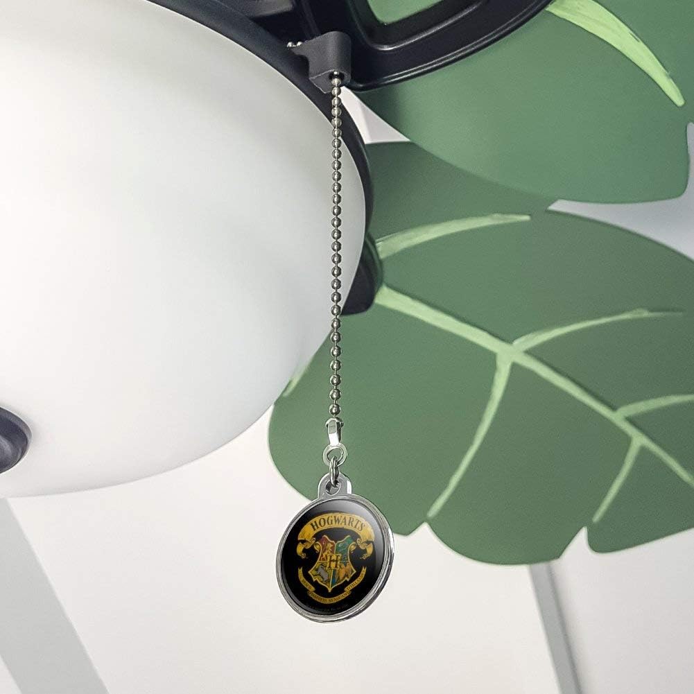 GRAPHICS & MORE Harry Potter Ilustrated Hogwart's Crest Ceiling Fan and Light Pull Chain