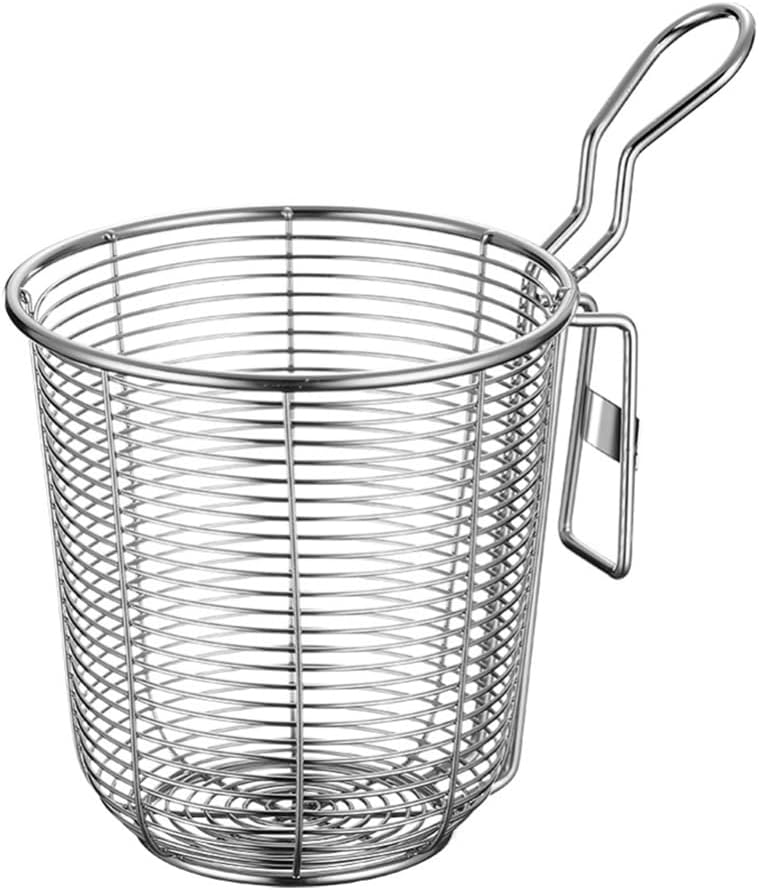 DOITOOL Colador de fideos de acero inoxidable, colador de olla caliente, colador de malla resistente al calor, 3.93 pulgadas, plata, suministros de