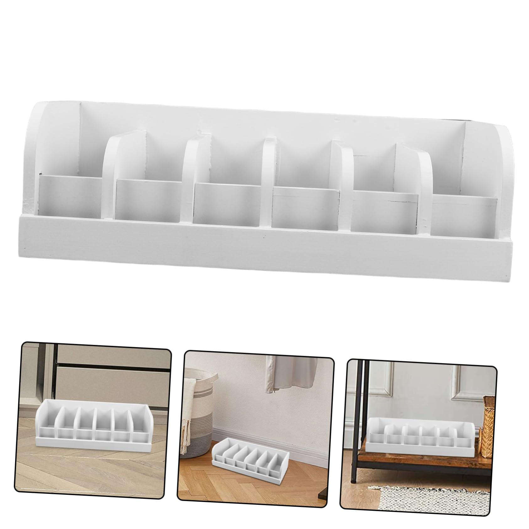 Ipetboom Organizer Elegante Cinture in Multicompartment Design e Bianco Legno per Conservazione di Accessori Armadio