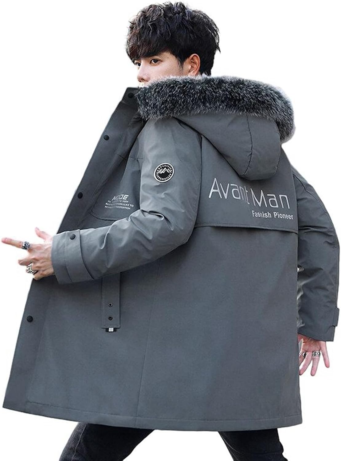 allureville アルアバイル　グログランロングコート　ネイビー　M セール】 グログランフロントジップノーカラーコート （その他アウター