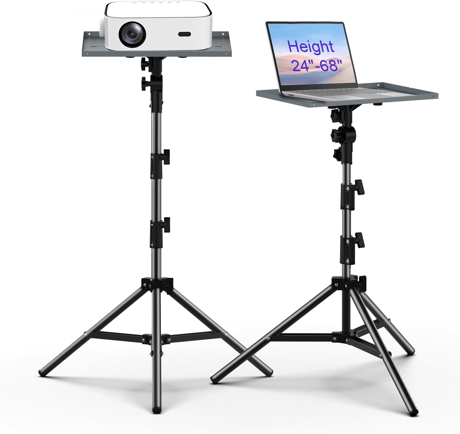 TOWONDProjector Tripod Mount, Portable Laptop Tripod Adjustable Height 24 to 68 Inch for DJ Equipment, Music Stand, Laptop Floor Stand, Outdoor, Office, Home,Stage, Studio
