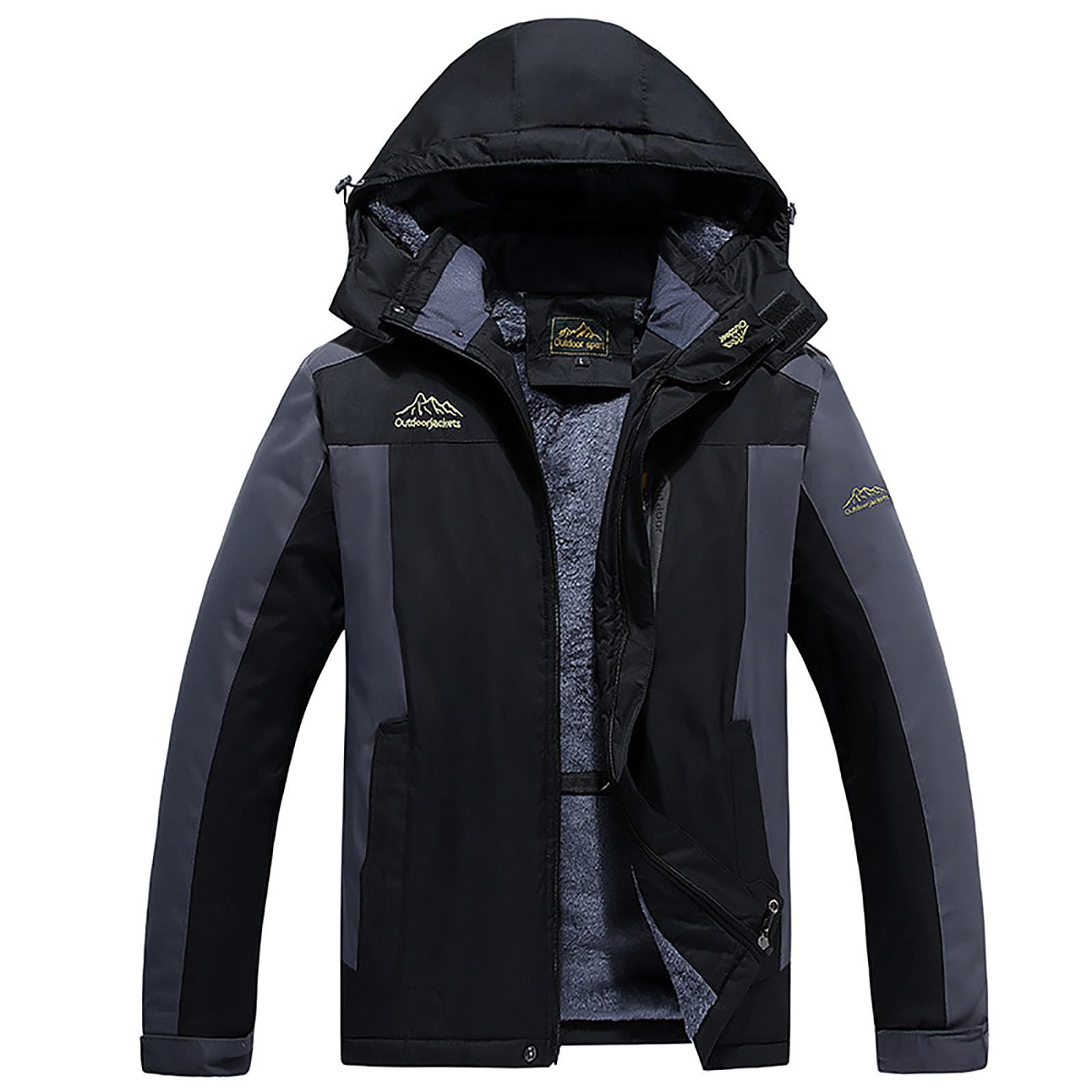 Generisch Winterjacke Herren Wasserdicht Warm Gefüttert Skijacke Winter Outdoorjacke Winddicht Atmungsaktiv Funktionsjacke mit Abtrennbarer Kapuze Snowboardjacke Wanderjacke Softshelljacke