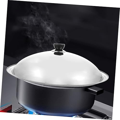 Miniatura 7 de DECHOUS Tapa de sartén de 14 pulgadas, tapa de olla de acero inoxidable, tapa de repuesto para olla de cocina, tapa de olla a fuego lento, tapas