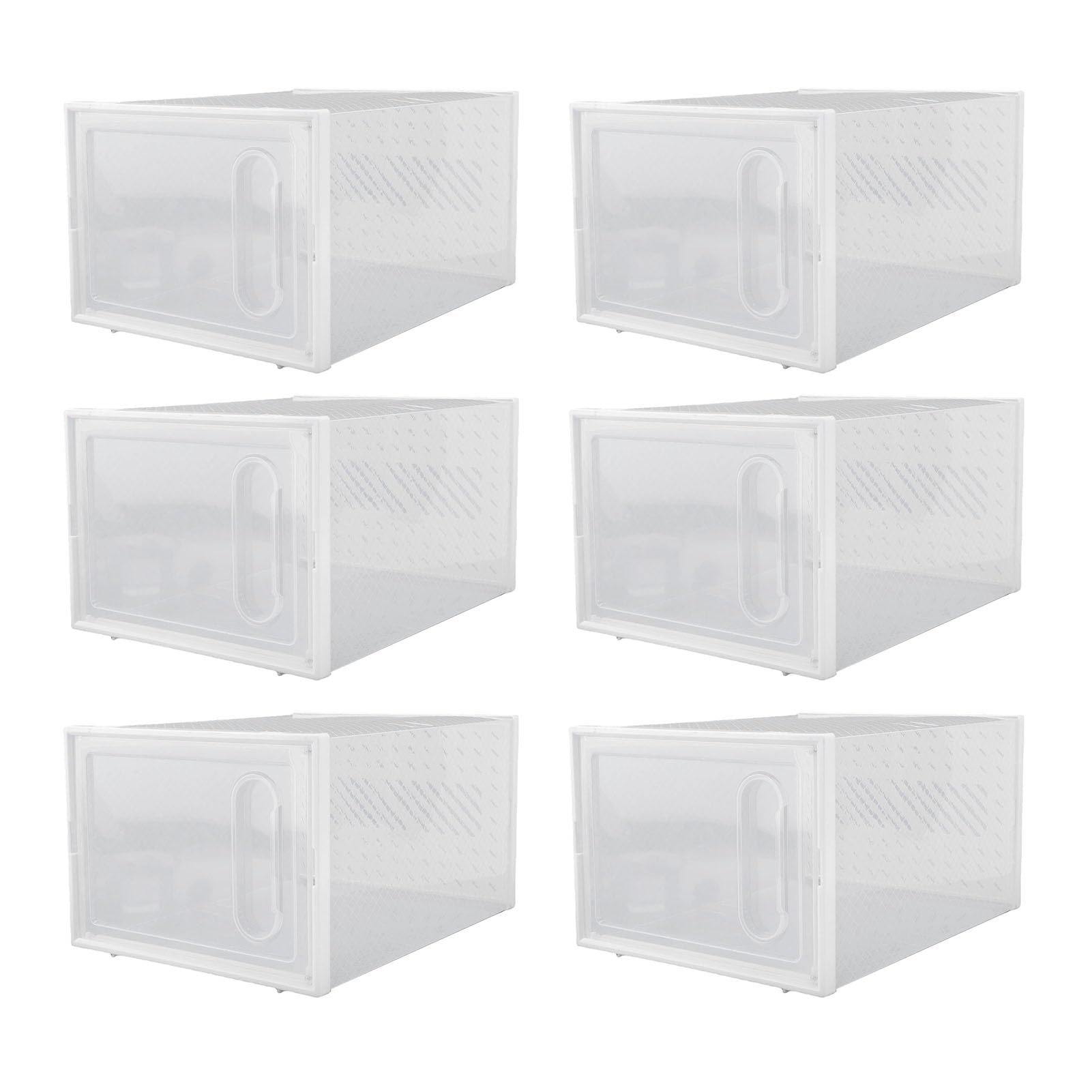 Cajas de Zapatos, Organizadores de Almacenamiento de Zapatos de Plástico Apilables, Plegables, Ventilados, Blancos, con Puertas Magnéticas, Caja de para Zapatillas, Tacones Altos, Botas