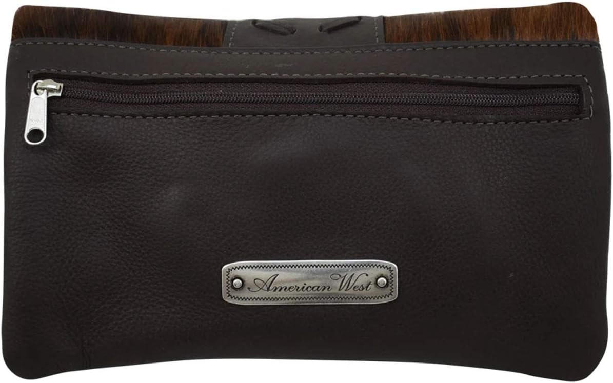 American West Handcrafted Full‑Grain Leather Grab and Go Foldover Crossbody with Built‑In Wallet Organization | Built in Wallet