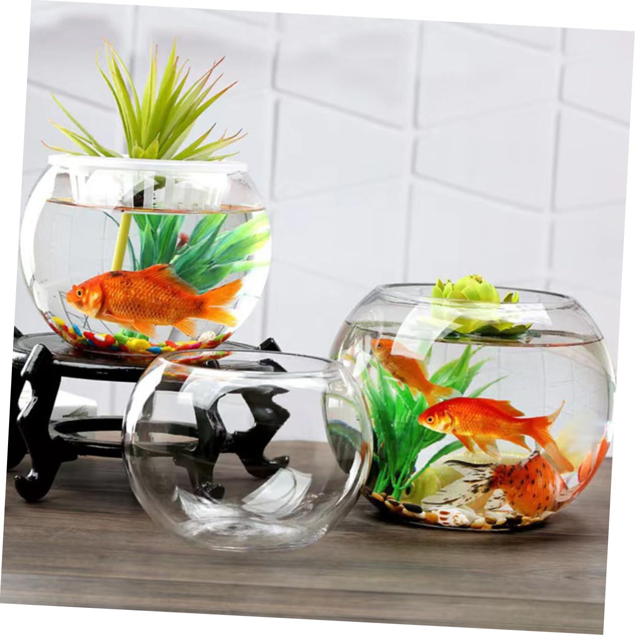ERINGOGO Vasca Per Pesci Trasparente Acquario Da Tavolo Per Pesci Acquario Decorativo in Vetro Per Piante Accessorio Per Ufficio e Casa