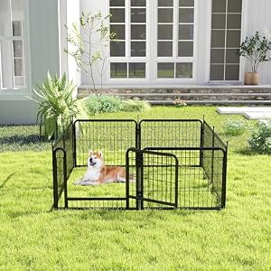 8-Panel Metal Fence, Suitable for Various Shapes of Indoor and Outdoor Pet Metal Fences, Can Be Used as Pet Fences and Game Fences (8, Pill shape tube-80-24) 8-Panel Metal Fence, Suitable for Various Shapes of Indoor and Outdoor Pet Metal Fences, Can Be Used as Pet Fences and Game Fences (8, Pill shape tube-80-24)