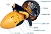 Electric Underwater Scooter, Underwater Seascooter, Water Propulsion, Water Propeller, Diving Device,Floatation Device For Water Sports,Swimming Pool,Diving,Snorkeling And Marine Adventure,Orange-300W