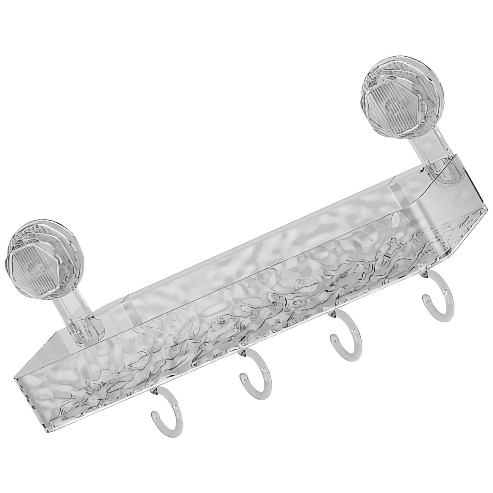 Lcpucc Wave Suction Cup Storage for Bathroom Toiletries Non-Drill Wall Mounted Shower Caddy with Adhesive Mounting