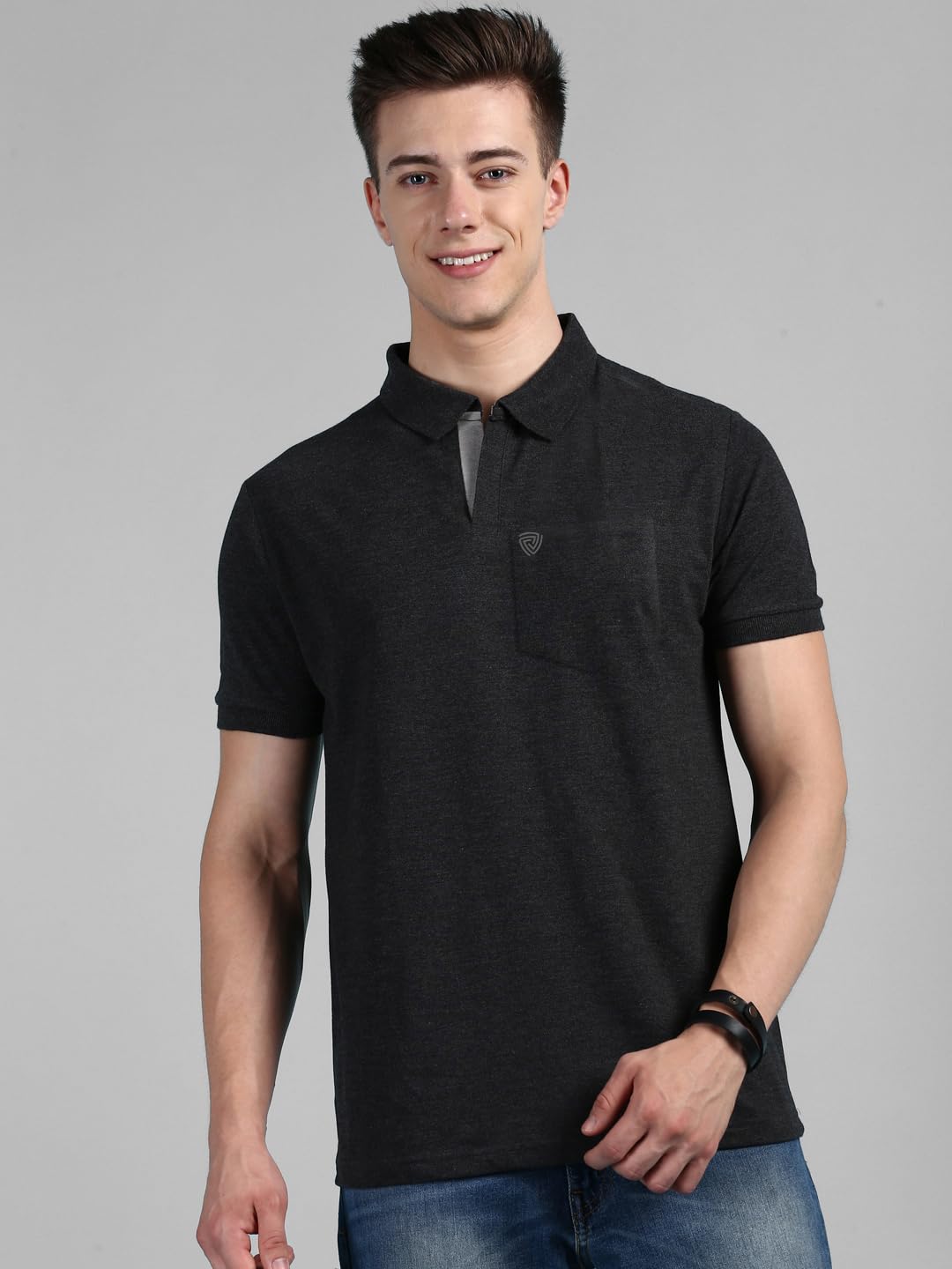61ph0pc8MXL._SL1440_ Lux Cozi Men Cotton Regular Fit Polo Neck Half Sleeve Solid Casual T-Shirt with Chest Pocket | Pack of 2 |