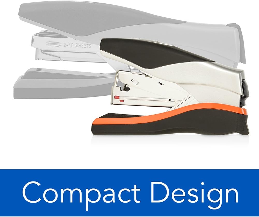 Swingline Stapler, Half Strip Desktop Stapler, 40 Sheet Capacity, Low Force, Compact Size, Office, Desk, Optima 40, Orange/Silver/Black, 6 Pack (87842) (S7087842-CS)