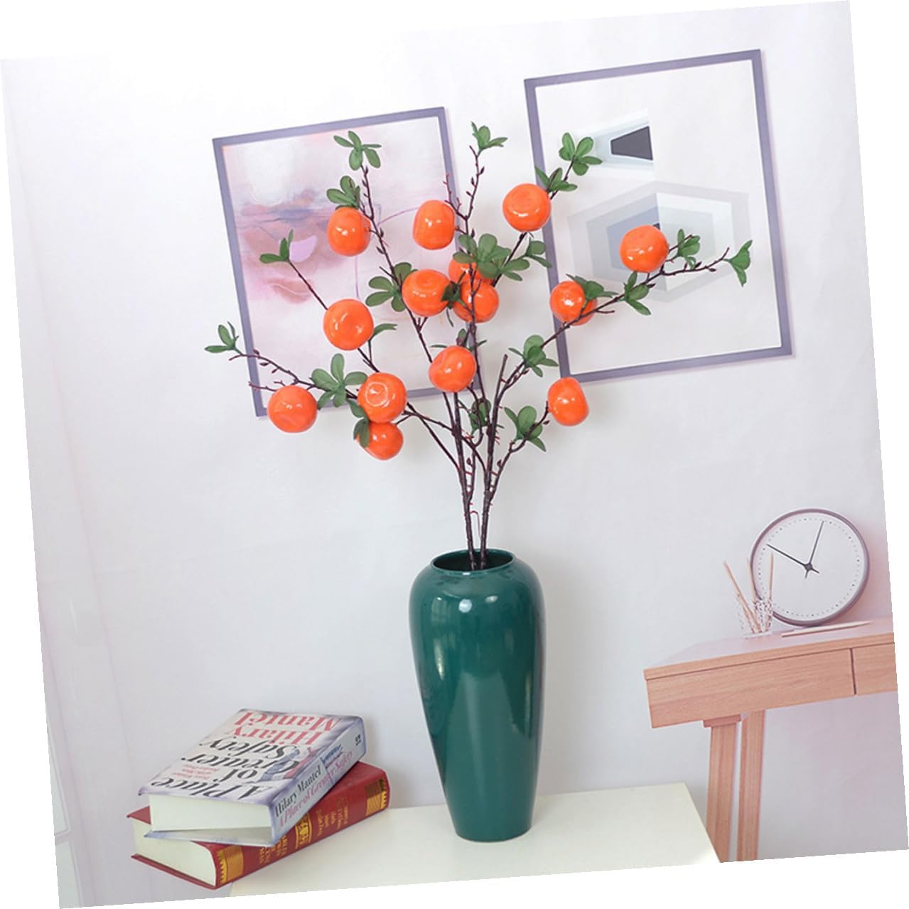 Lifelike Artificial Orange Branches 7 Simulated Fruits Plastic Fruit Ornaments for Home Kitchen Living Room Décor and Photo Props