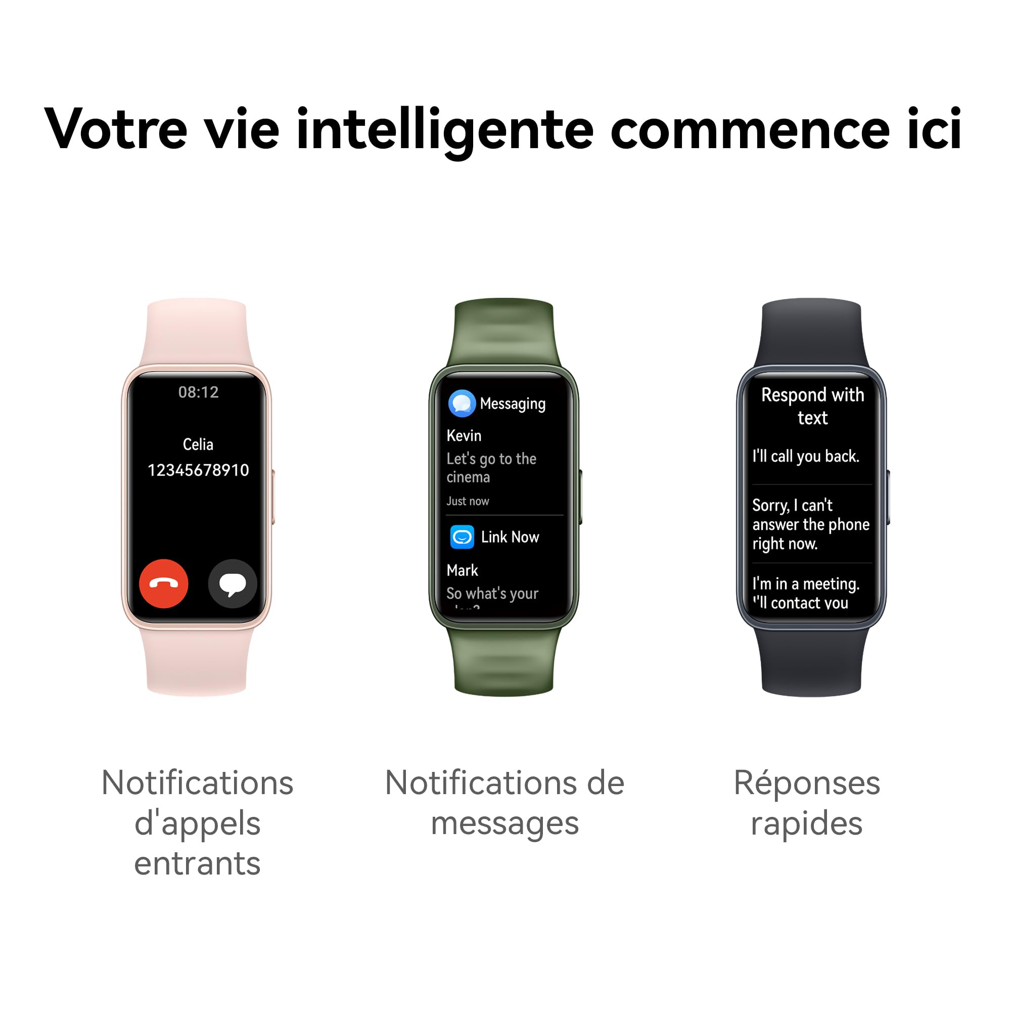 HUAWEI Band 8 Montre Connectée,Écran Tactile sans Bordure,Suivi du Sommeil,100+ Modes d'entrainement,Charge Rapide,Longue durée,10000+Cadrans au Choix,Étanche,Compatible avec iPhone et Android,Noir
