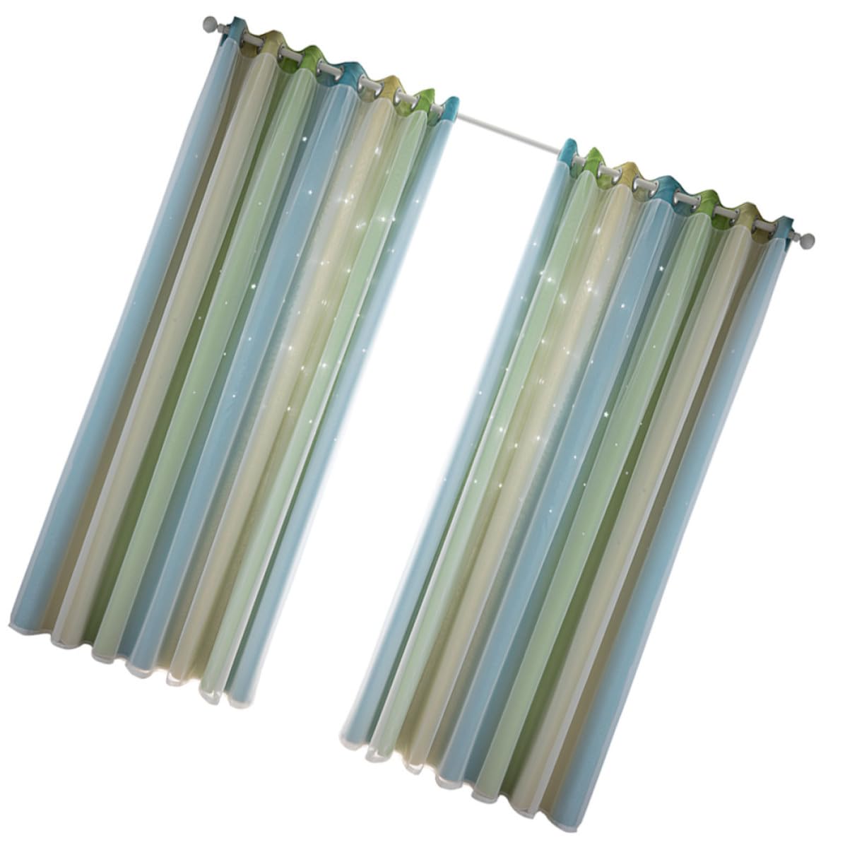 Rideaux occultants double couche thermique et phonique 2 pièces vert avec étoiles