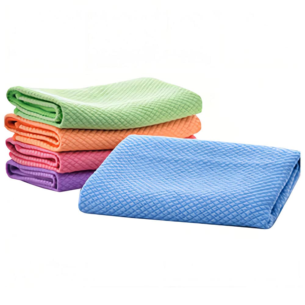 5Pcs Cleaning Cloth Lint Free Cleaning Nanoscale Cloth Fish Scale Cleaning Cloths Fish Scale Microfiber Polishing Cleaning Cloth for Home Kitchen (Color Random)