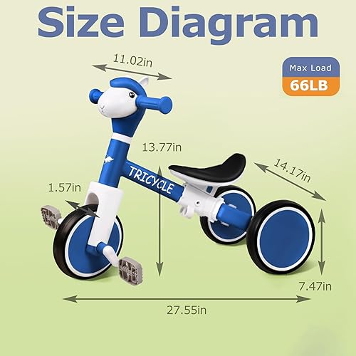 Miniatura 7 de Bicicleta de equilibrio para niños y niñas, triciclo para niños pequeños de 1 a 5 años, triciclo para niños pequeños con luz y música frontal,
