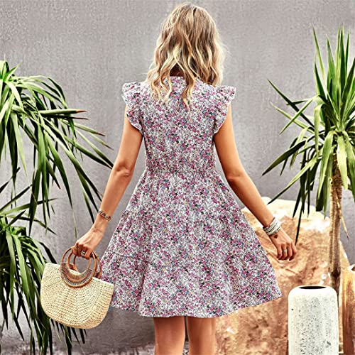 Robe courte de vacances légère anti-chaleur à imprimé fleuri - 2