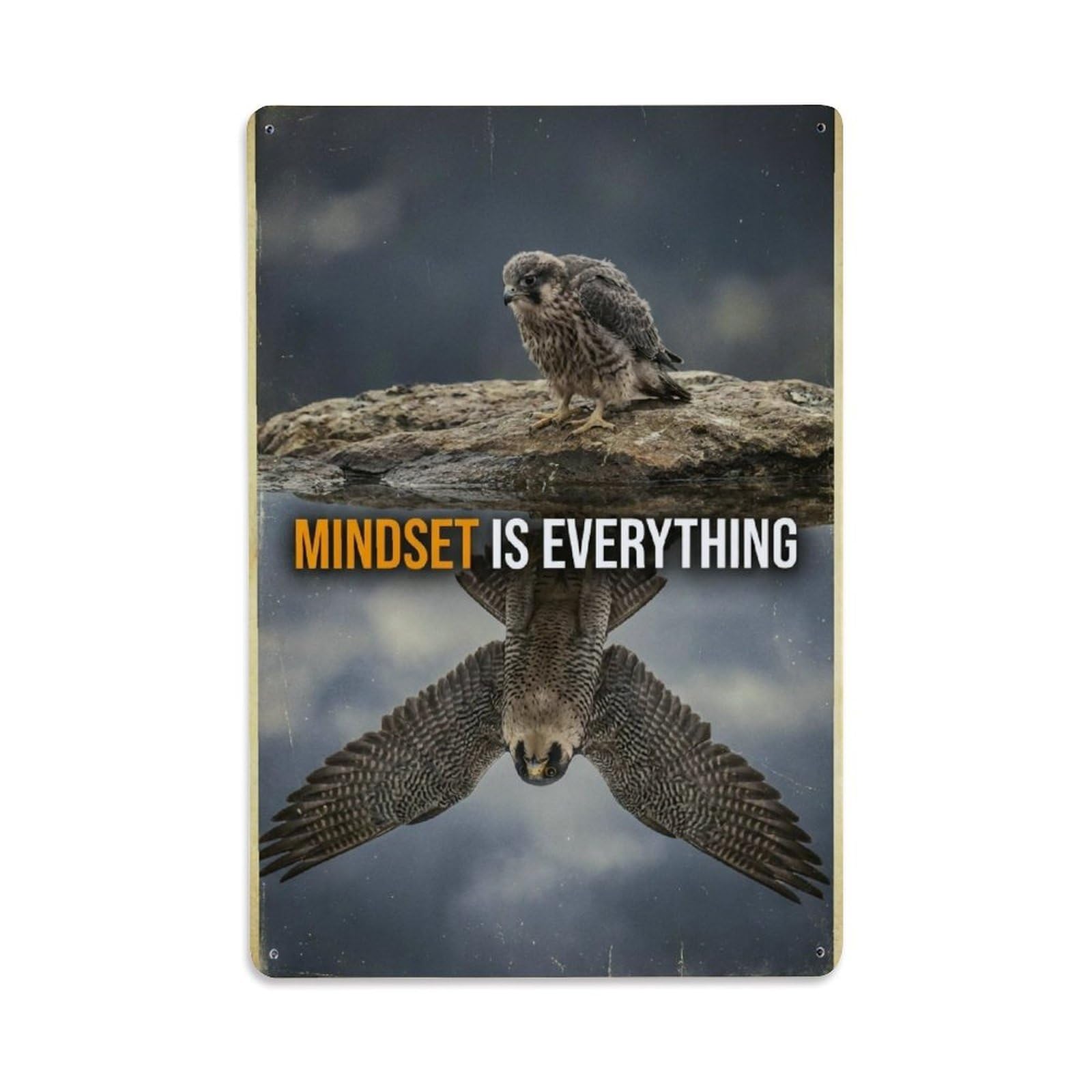 Mindset Is Everything Falcon Motivation Quote Metal Tin Sign