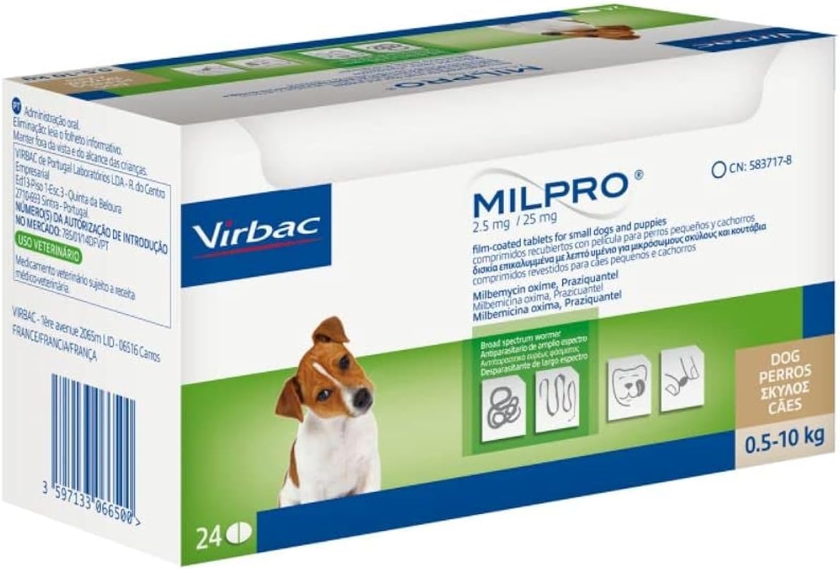 Milpro Sml Dog&Pup .5-10kg Dewormer One Tablet