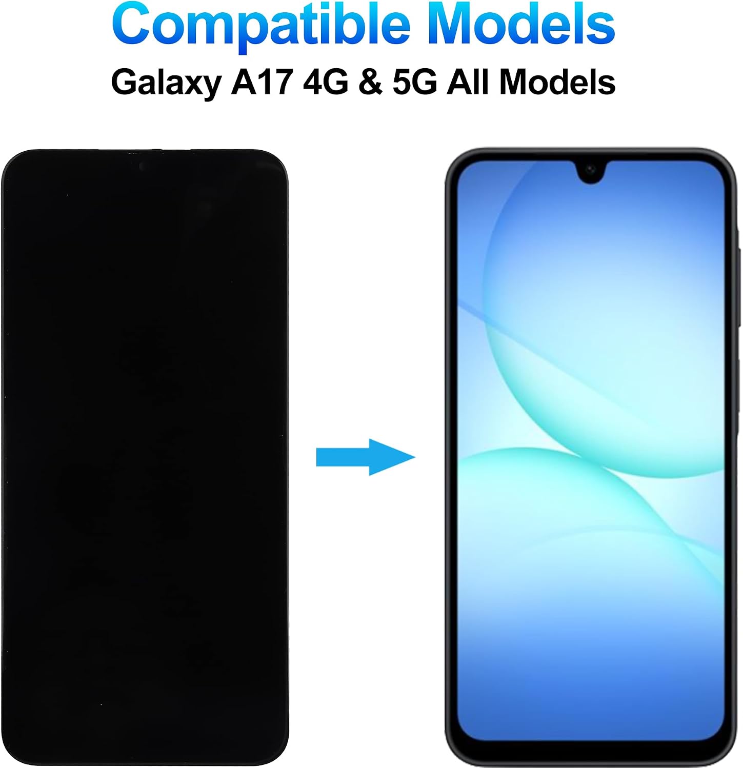 TFT Display Compatible with Sam-Sung Galaxy A17 4G/5G SM-A175F SM-A175M SM-A176B LCD Display Touchscreen Digitizer Assembly 6.7 inch with Repair Toolkit