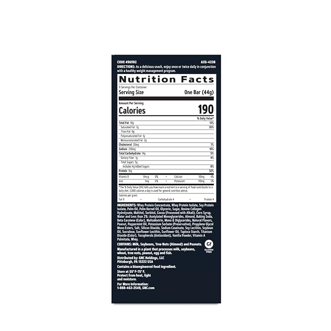 Barra GNC Total Lean Layered Lean Bar - Chocolate Mint (9 Unidades) miniatura 2
