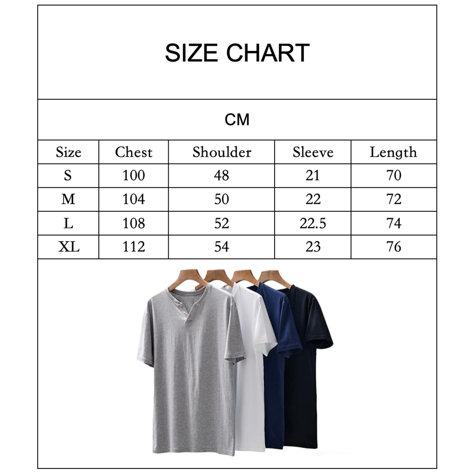 VERAVANT Henley - Set di 4 magliette da uomo con scollo rotondo, 100% cotone con scollo a V