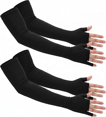 4 Pcs Gaming Arm Sleeves PC with Thumb Hole for Glass Mousepad