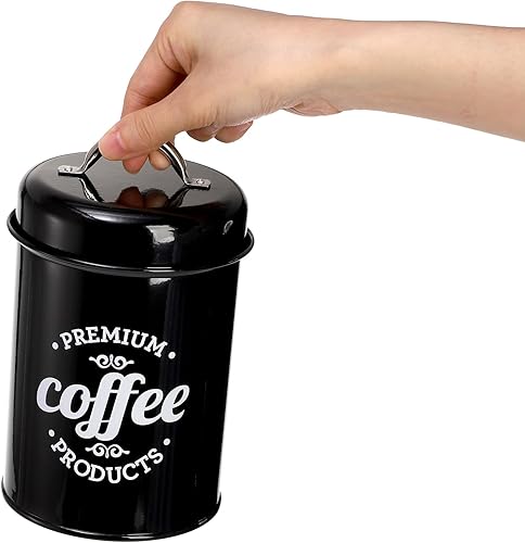 Miniatura 3 de Hedume Paquete de 3 recipientes herméticos para encimera de cocina, café, té, contenedores de metal de azúcar con tapas, decoración rústica para