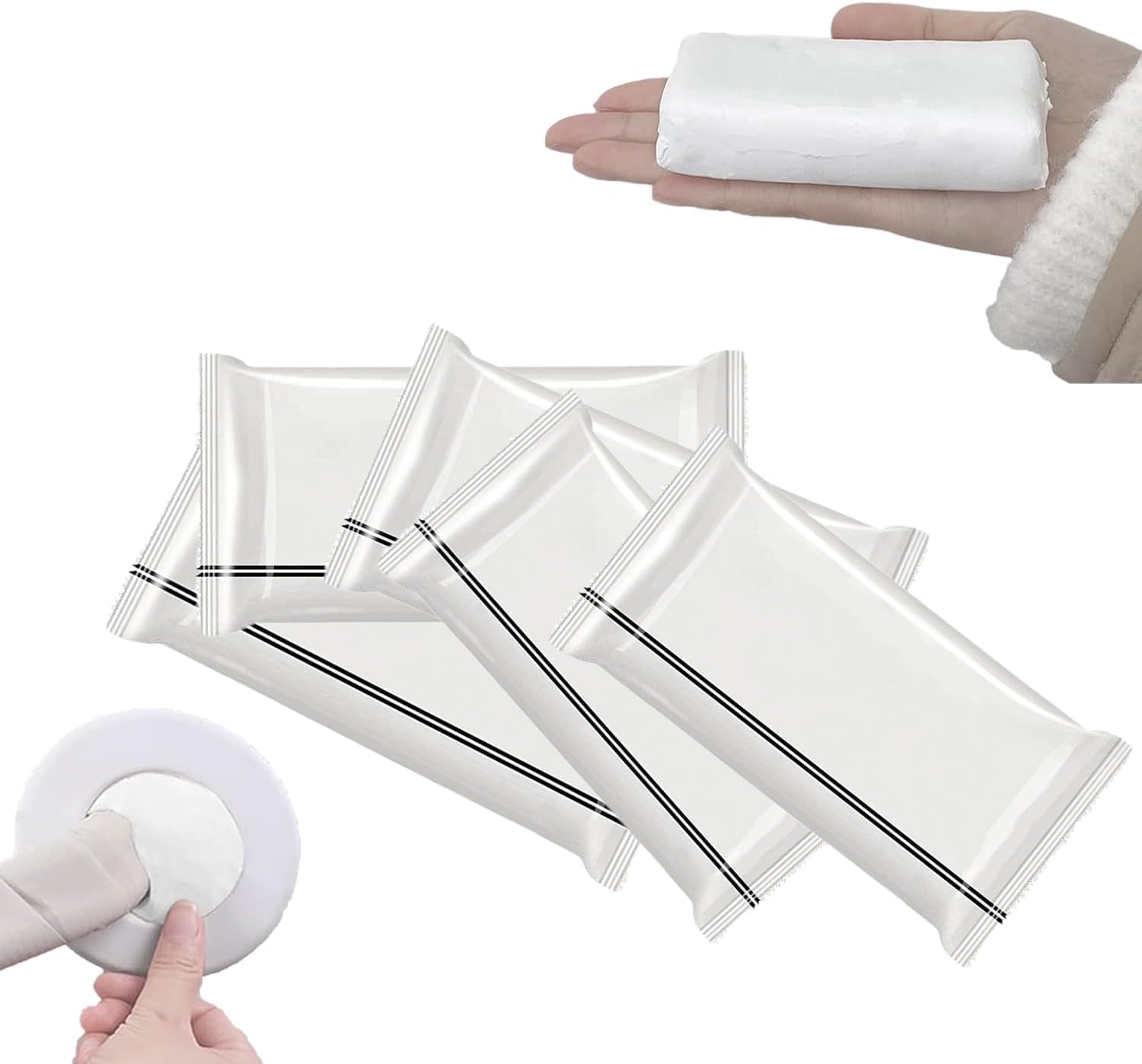 New Type Waterproof Sealant Mastic,Air Conditioning Hole Sealing Clay Repair Sealing Clay for Pipe Connection,Corrosion Resistant Quickly Seal Wall Filler Sealing Mud Fireproof Sealant (White*5pcs)